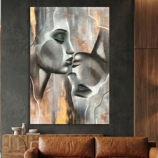 Quadro sguardo interiore 50x70 tela devorata verticale