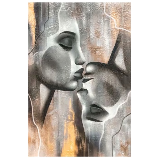 Quadro sguardo interiore 50x70 tela devorata verticale