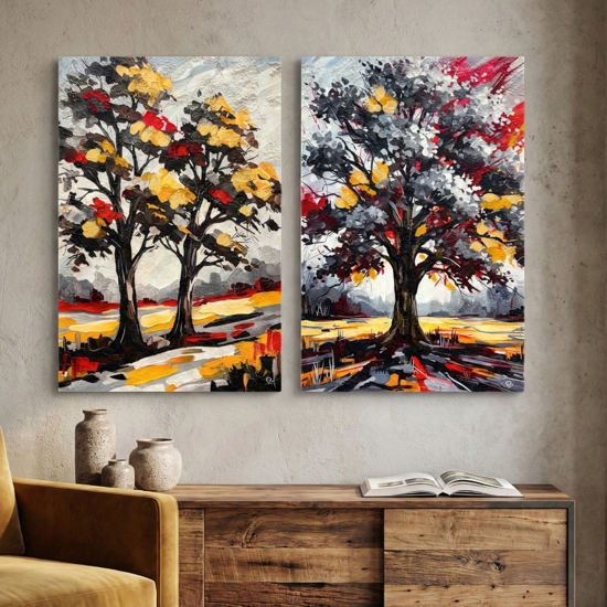 Quadri astratti 60x90 alberi di amore tele decorate per soggiorno