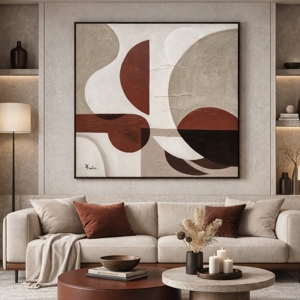 Quadro astratto moderno tela materica con cornice 100x100