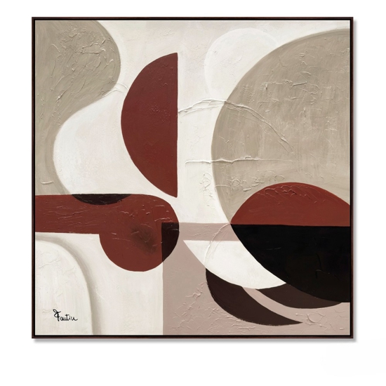 Quadro astratto moderno tela materica con cornice 100x100