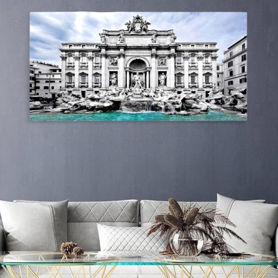 Quadro fontana di trevi 140x70 stampa su tela fp