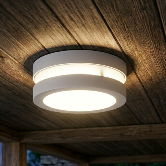 Top light plafoniera per esterno soho rotonda bianca moderna