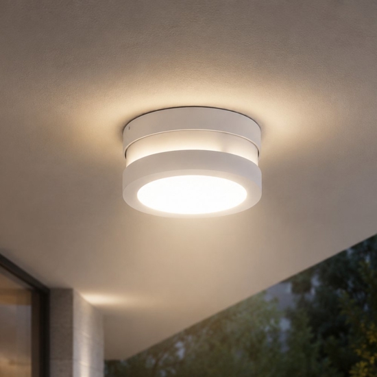 Top light plafoniera per esterno soho rotonda bianca moderna