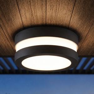 Plafoniera rotonda antracite per esterno balcone top light soho