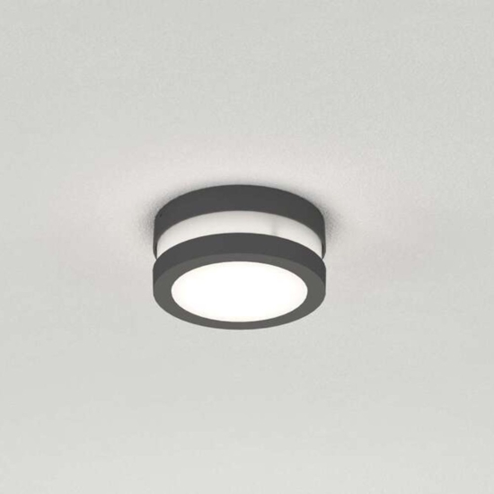 Plafoniera rotonda antracite per esterno balcone top light soho