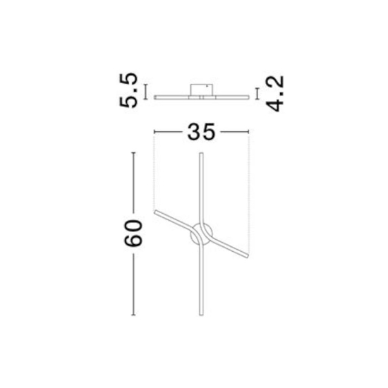 Applique da parete led 16w cct nera minimalista