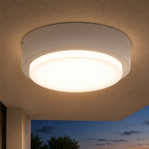 Top light baku plafoniera rotonda per esterno bianca