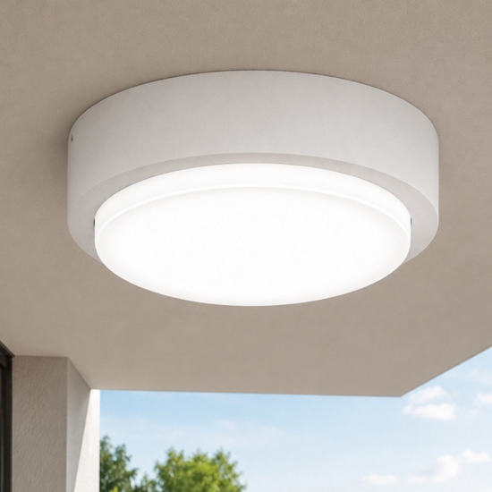 Top light baku plafoniera rotonda per esterno bianca