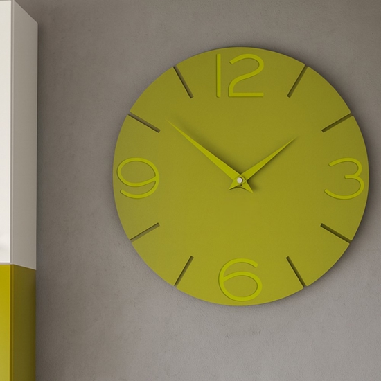 Orologio verde tondo oliva da parete moderno