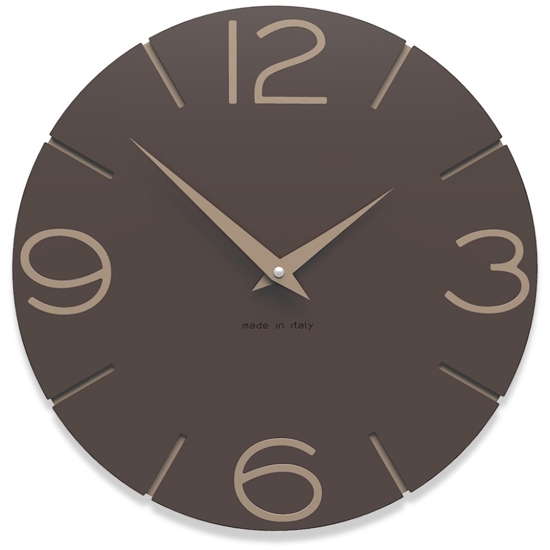 Orologio da parete tondo legno colore cioccolato