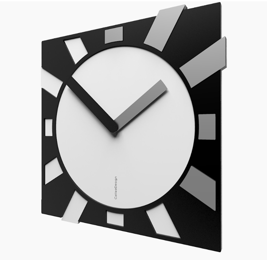 Orologio da parete nero bianco in legno moderno