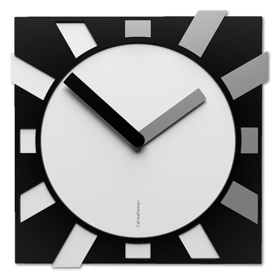 Orologio da parete nero bianco in legno moderno