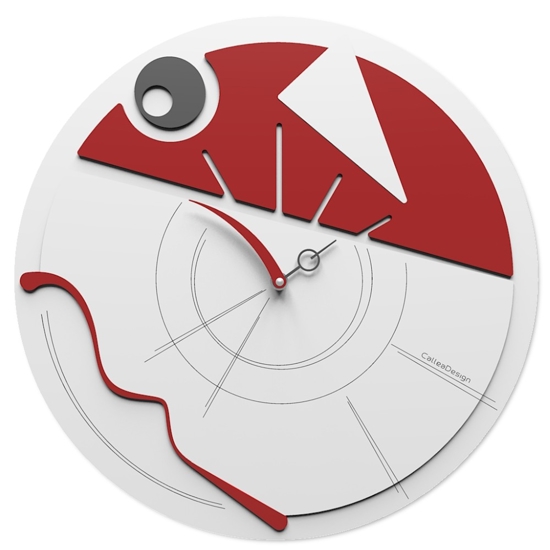 Art-o orologio da parete moderno rubino bianco grigio in legno