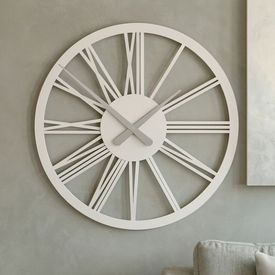 Tarquinio orologio da parete bianco 45 numeri romani legno