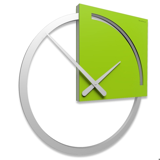 Orologio da parete moderno legno colore verde mela grigio