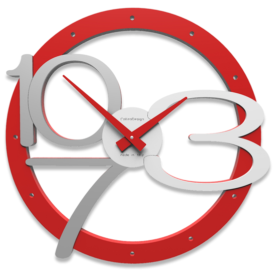 Orologio rosso da parete moderno in legno traforato 