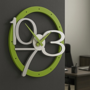 Scarlett orologio da parete design moderno legno verde mela - grigio