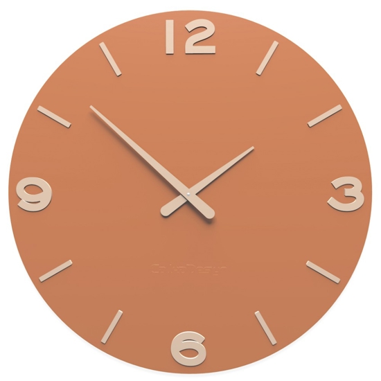 Orologio moderno da parete smarty legno colore terracotta 
