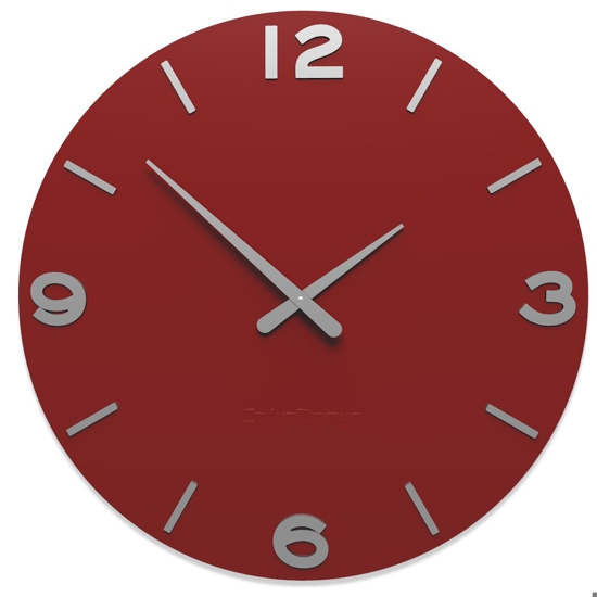 Orologio moderno da parete rotondo smarty legno colore rubino 
