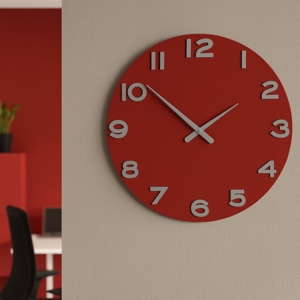 Smarty number orologio moderno da parete rotondo legno colore rubino