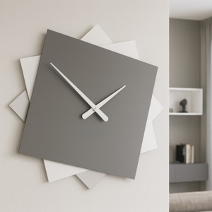 Grande orologio da muro moderno 60cm grigio quarzo