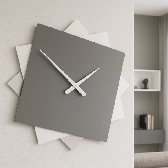 Grande orologio da muro moderno 60cm grigio quarzo