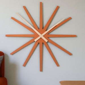 Frizz orologio da parete grande 81cm terracotta in legno