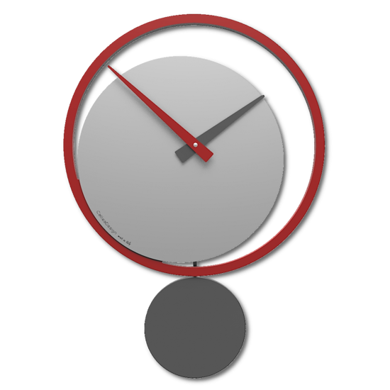 Eclipse orologio moderno a pendolo rosso rubino grigio