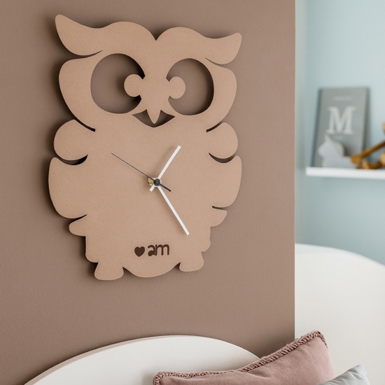 Orologio da parete gufino metallo beige moderno per cucina