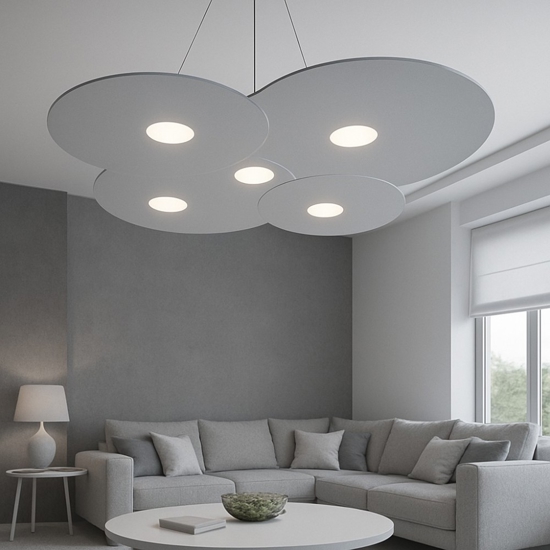 Lampadario moderno grigio per soggiorno toplight cloud