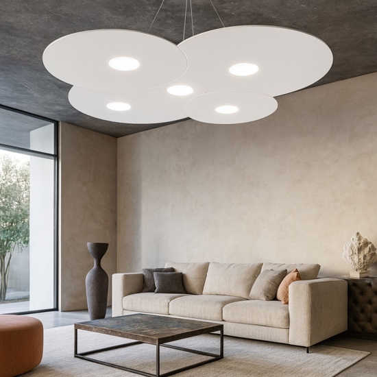 Top light cloud lampadario moderno bianco 5 luci gx53 led per soggiorno