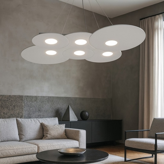 Lampadario moderno grigio per soggiorno top light cloud