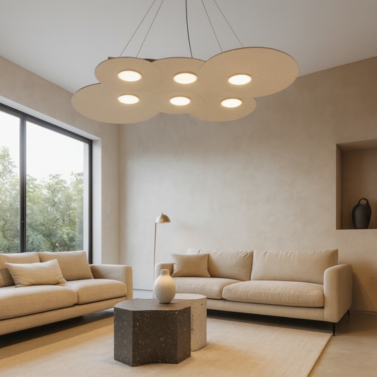 Lampadario per soggiorno moderno toplight cloud sabbia