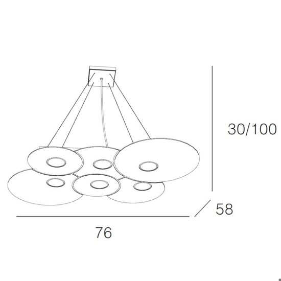 Lampadario per soggiorno moderno toplight cloud sabbia
