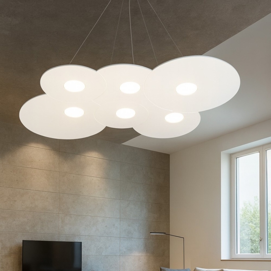 Lampadari moderni  per soggiorno toplight cloud bianco