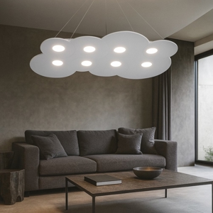 Lampadario moderno grigio toplight cloud per soggiorno