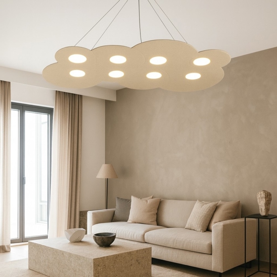 Lampadario moderno per soggiorno sabbia cloud top light