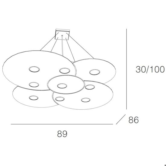Toplight cloud grigio lampadario moderno per soggiorno