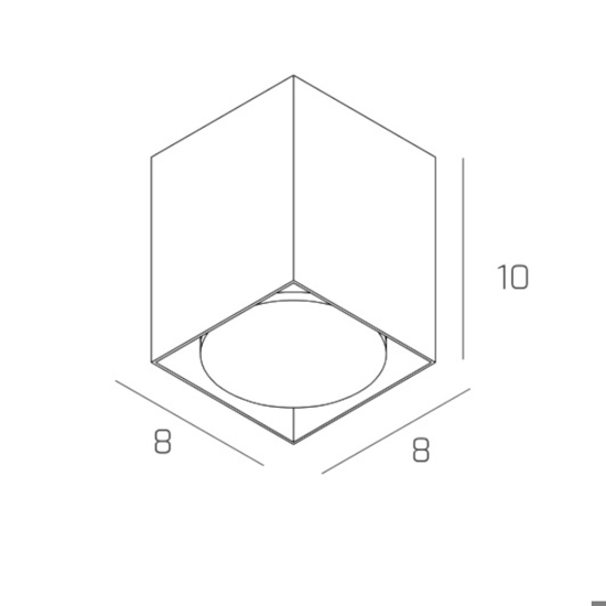 Faretto da soffitto cubo sabbia quadrato top light