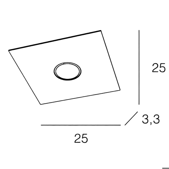 Top light plate plafoniera quadrata antracite