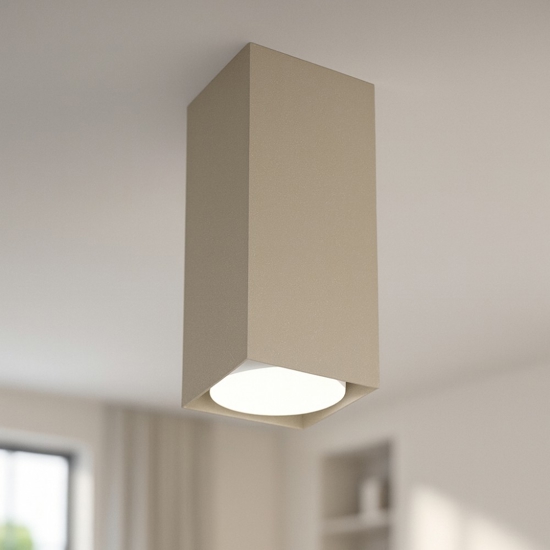 Faretto squadrato da soffitto sabbia top light plate