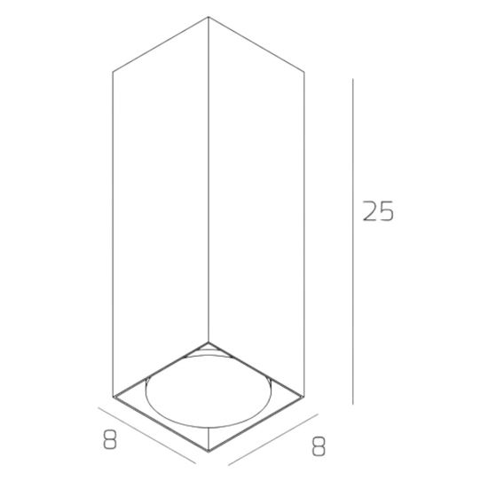 Faretto squadrato da soffitto sabbia top light plate