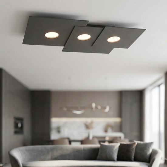 Plafoniera grigio antracite moderna toplight plate