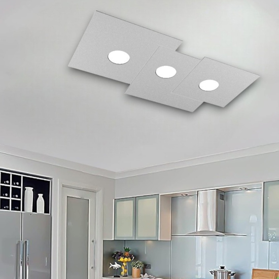 Plafoniera grigio moderna toplight plate rettangolare