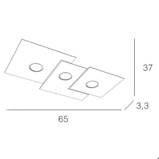 Plafoniera grigio moderna toplight plate rettangolare