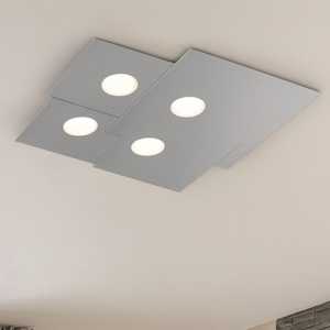 Plafoniera da cucina moderna quadrata grigio top light plate