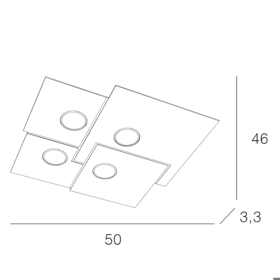 Plafoniera da cucina moderna quadrata grigio top light plate