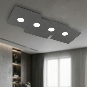 Plafoniera moderna antracite top light plate per soggiorno