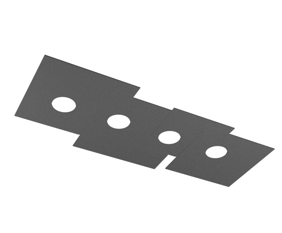 Plafoniera moderna antracite top light plate per soggiorno
